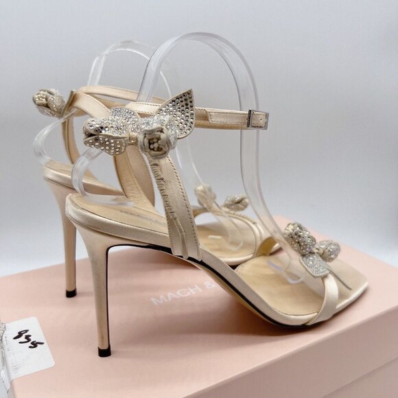 Mach & Mach Wonder Tulip Flower Slingback Sandals heels Beige US 12 EU 42 $1010 - Picture 8 of 11